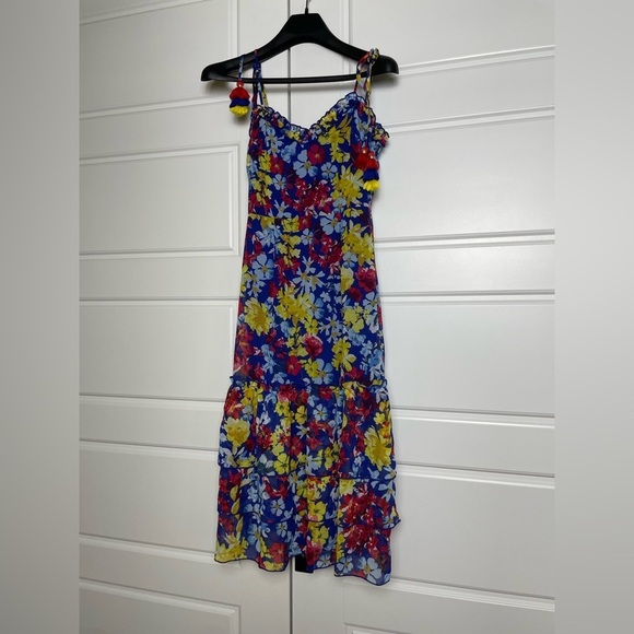 Lulus VACAY SERA SERA BLUE FLORAL MIDI DRESS NWT - Picture 2 of 8